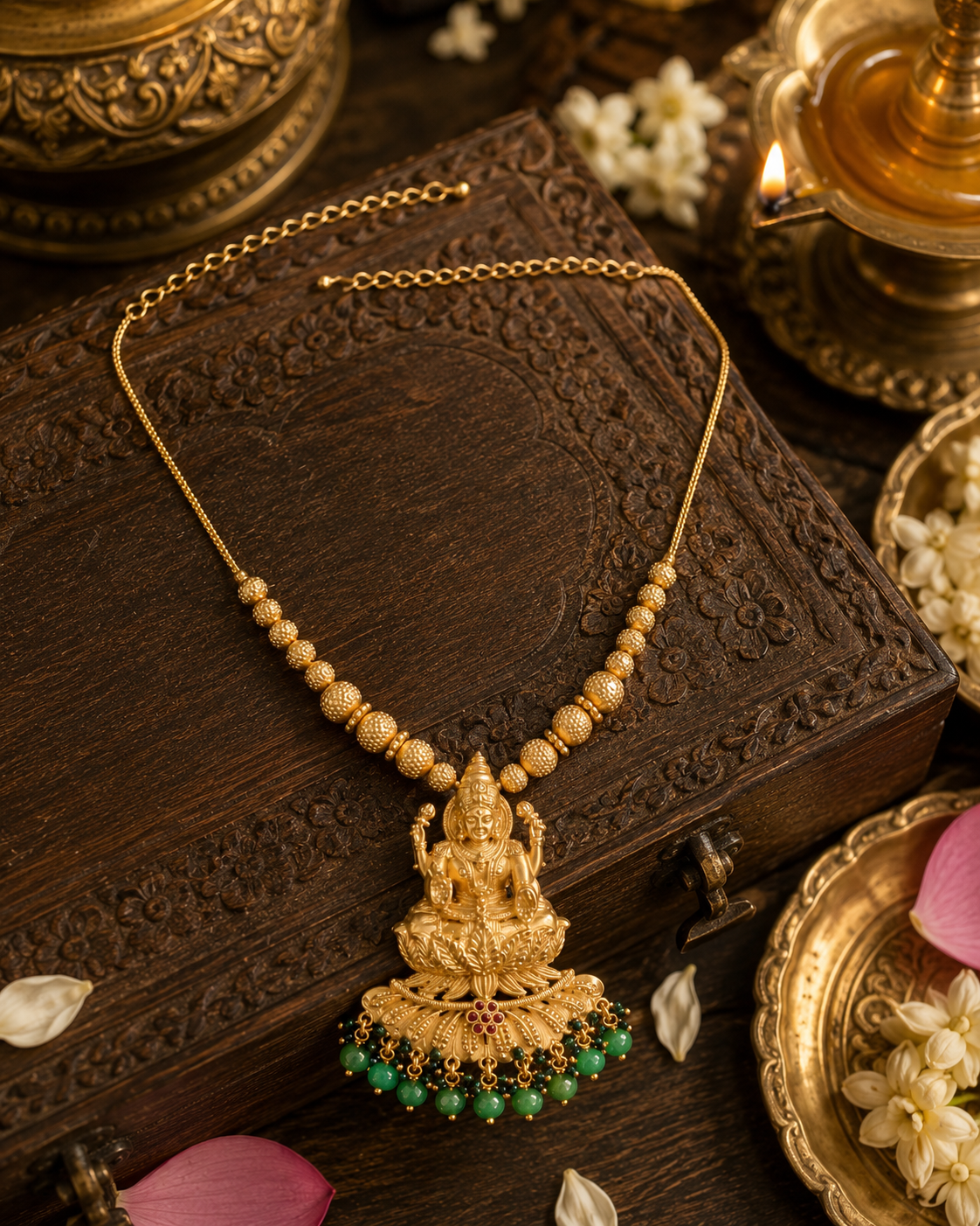 Mahalakshmi Maragatha Prabha Necklace