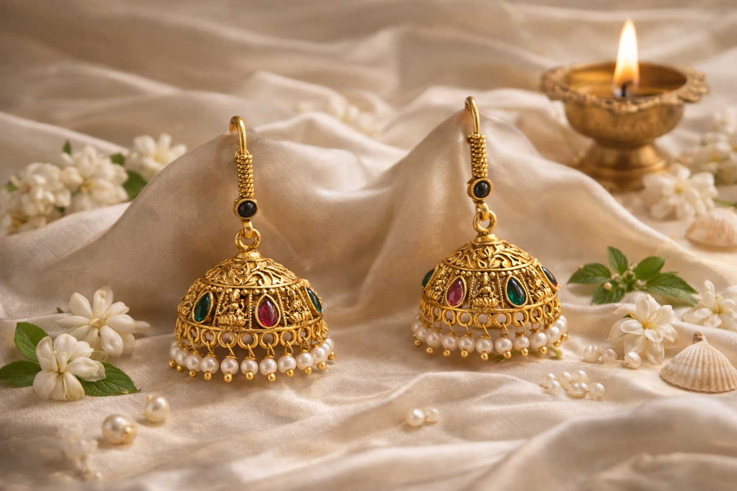 Lakshmi Heritage Ruby-Emerald Temple Jhimikki