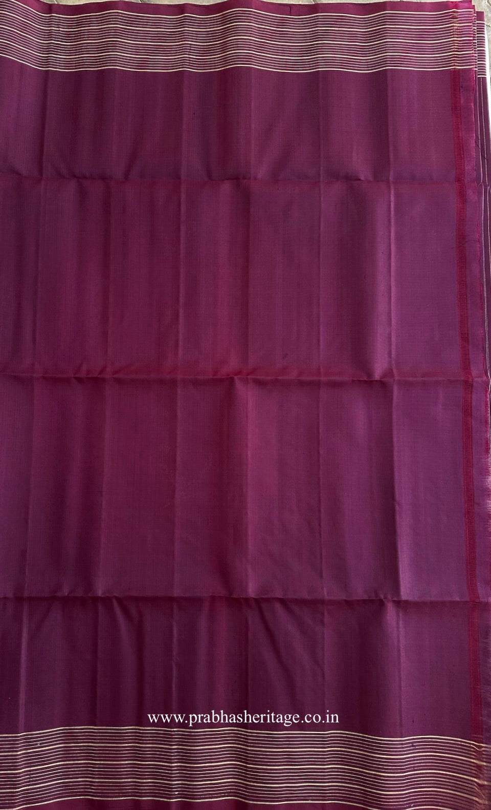 Plain deep plum blouse piece with no zari border