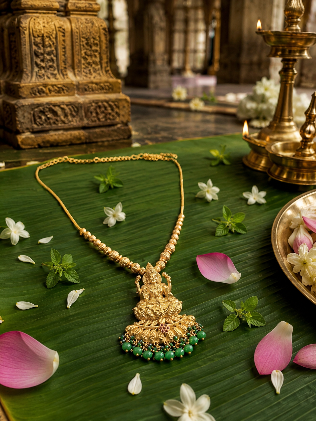 Mahalakshmi Maragatha Prabha Necklace