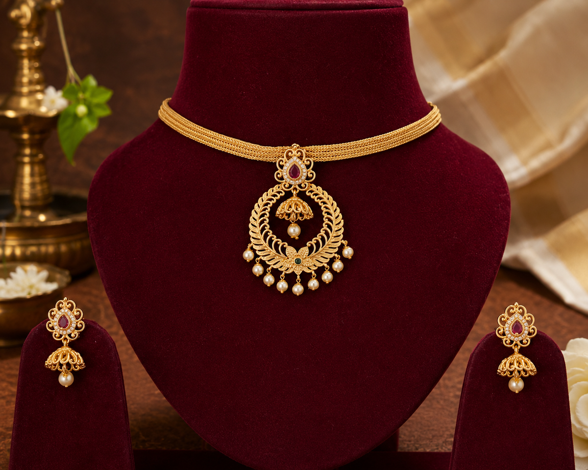Ratna Mayuri Jhimikki Choker
