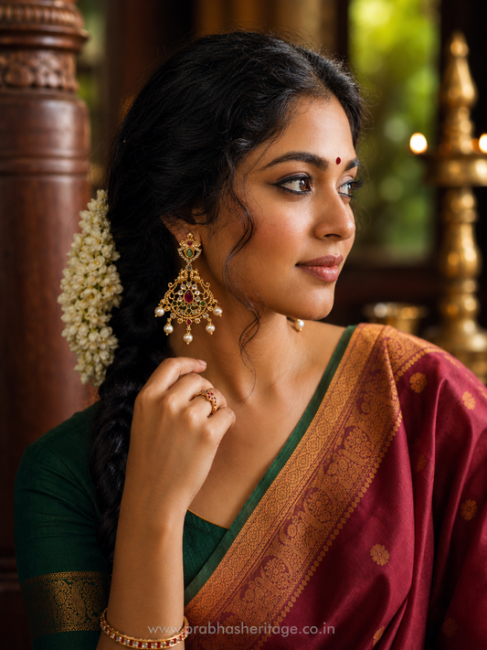 Ratna Mayura Chandrika Earrings