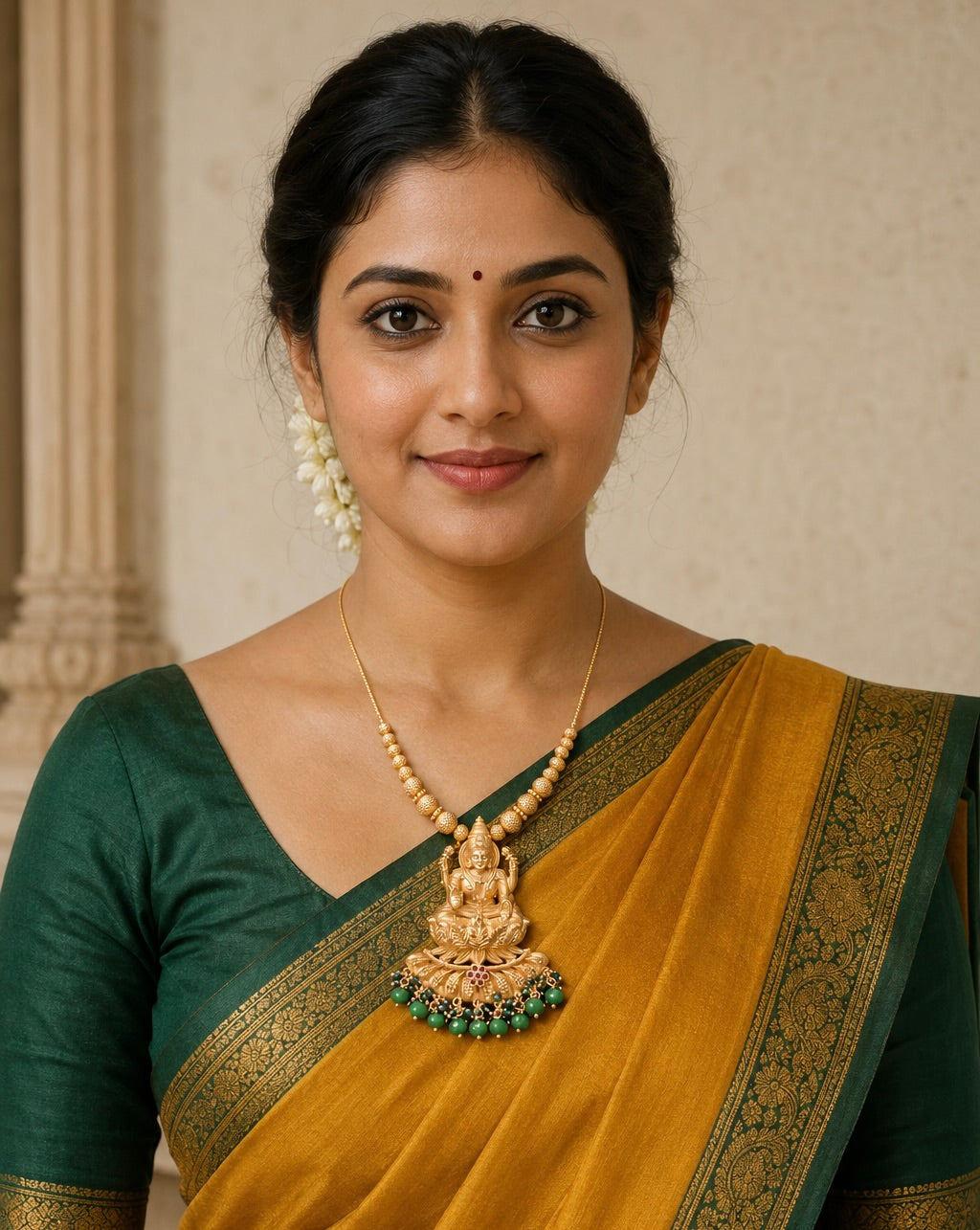 Mahalakshmi Maragatha Prabha Necklace