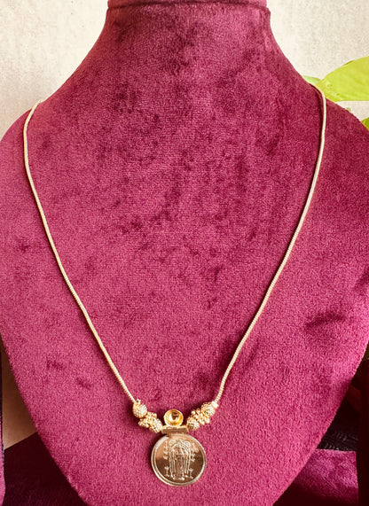 Guruvayoorappan & Lakshmi Kaasu Pendant Mala