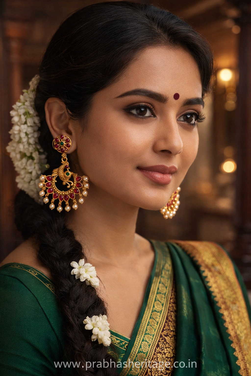 Mayura Chakra Kammal with Pearls
