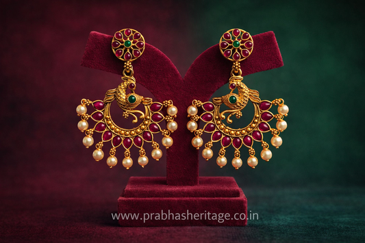 Mayura Chakra Kammal with Pearls