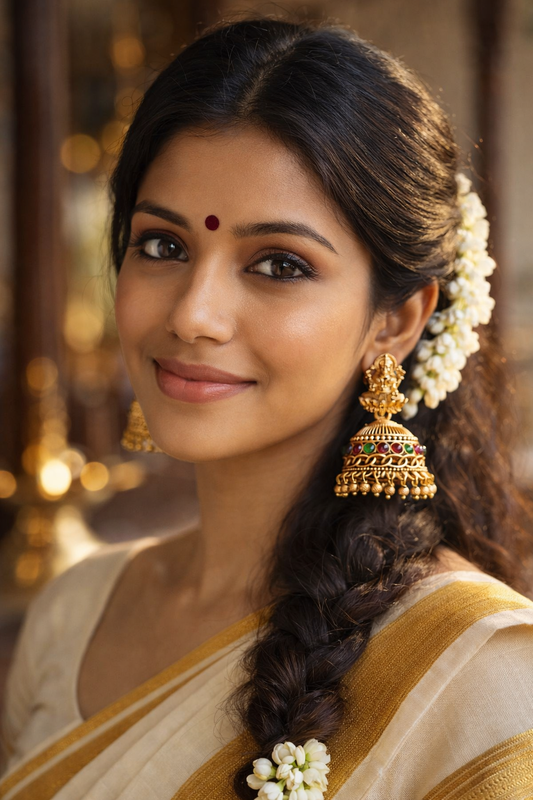 Lakshmi Ruby-Emerald Temple Jhimikki
