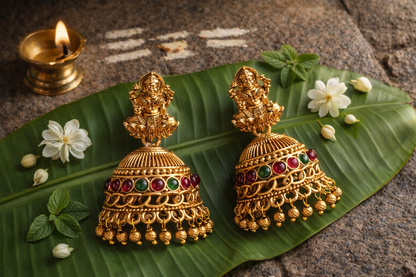 Lakshmi Ruby-Emerald Temple Jhimikki