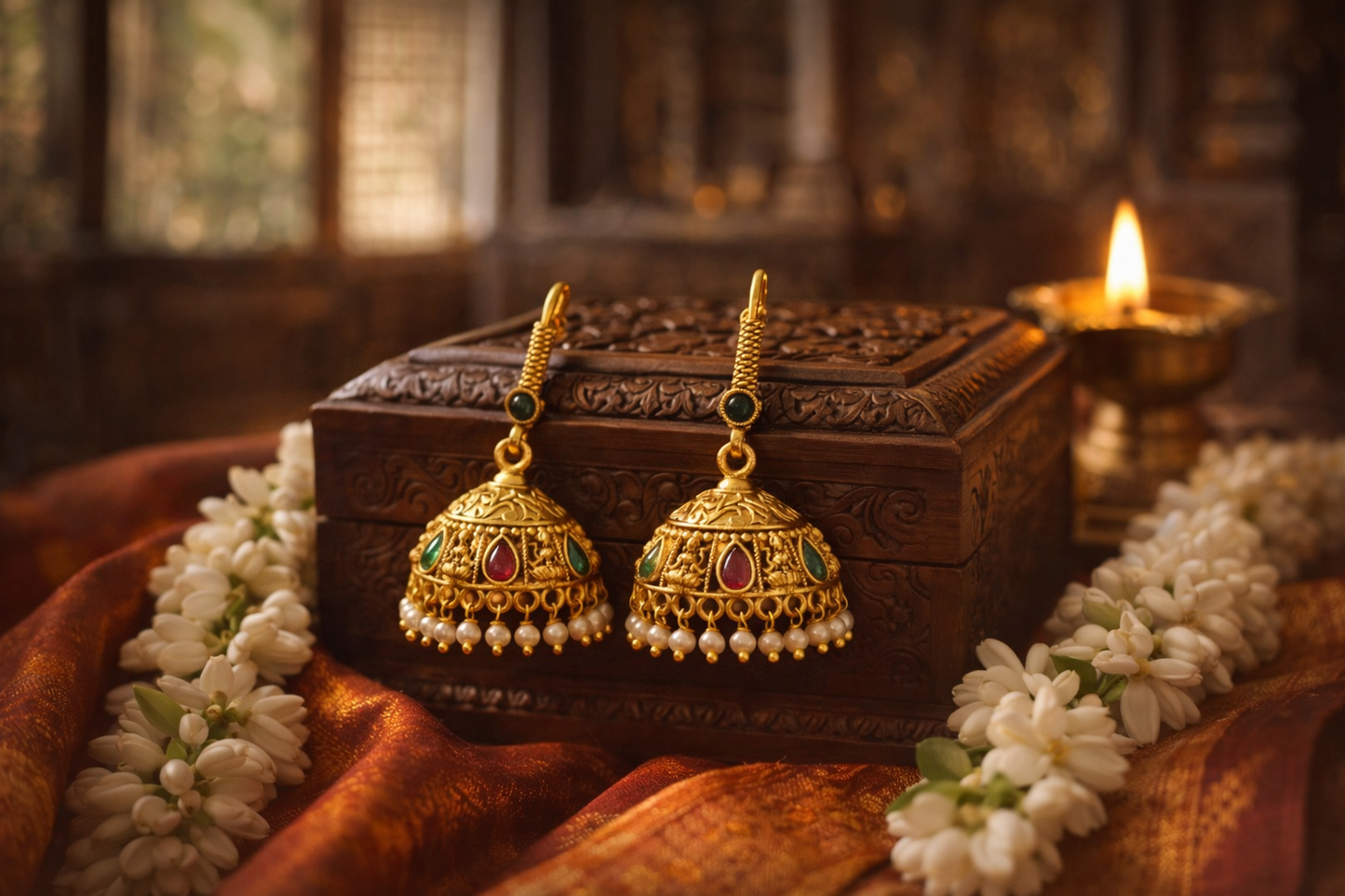Lakshmi Heritage Ruby-Emerald Temple Jhimikki