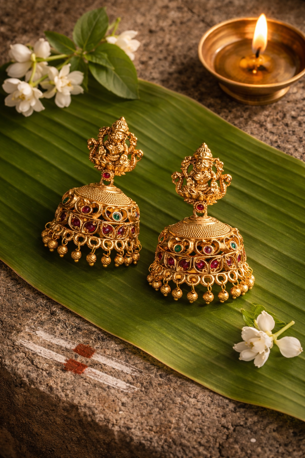 Lakshmi Temple Jhimikki - Antique Finish