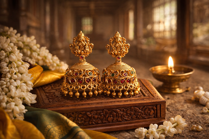 Lakshmi Temple Jhimikki - Antique Finish