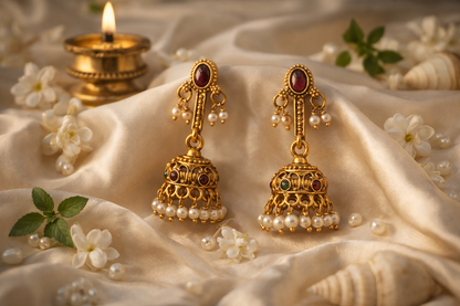 Ruby Pearl Classic Temple Jhimikki