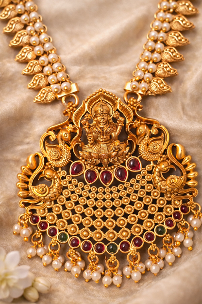 Antique Pearl Haram with Lakshmi Pendant
