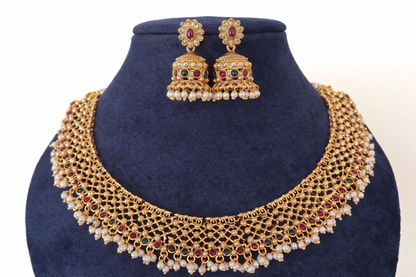 Antique Handcrafted Mesh Necklace Set