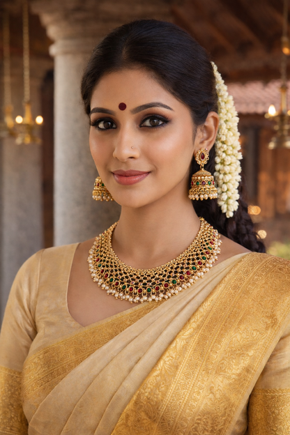 Antique Handcrafted Mesh Necklace Set