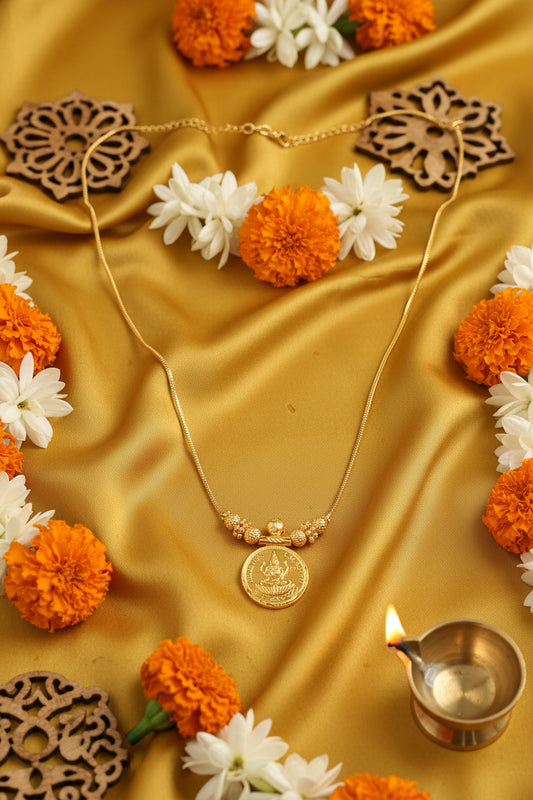 Guruvayoorappan & Lakshmi Kaasu Pendant Mala