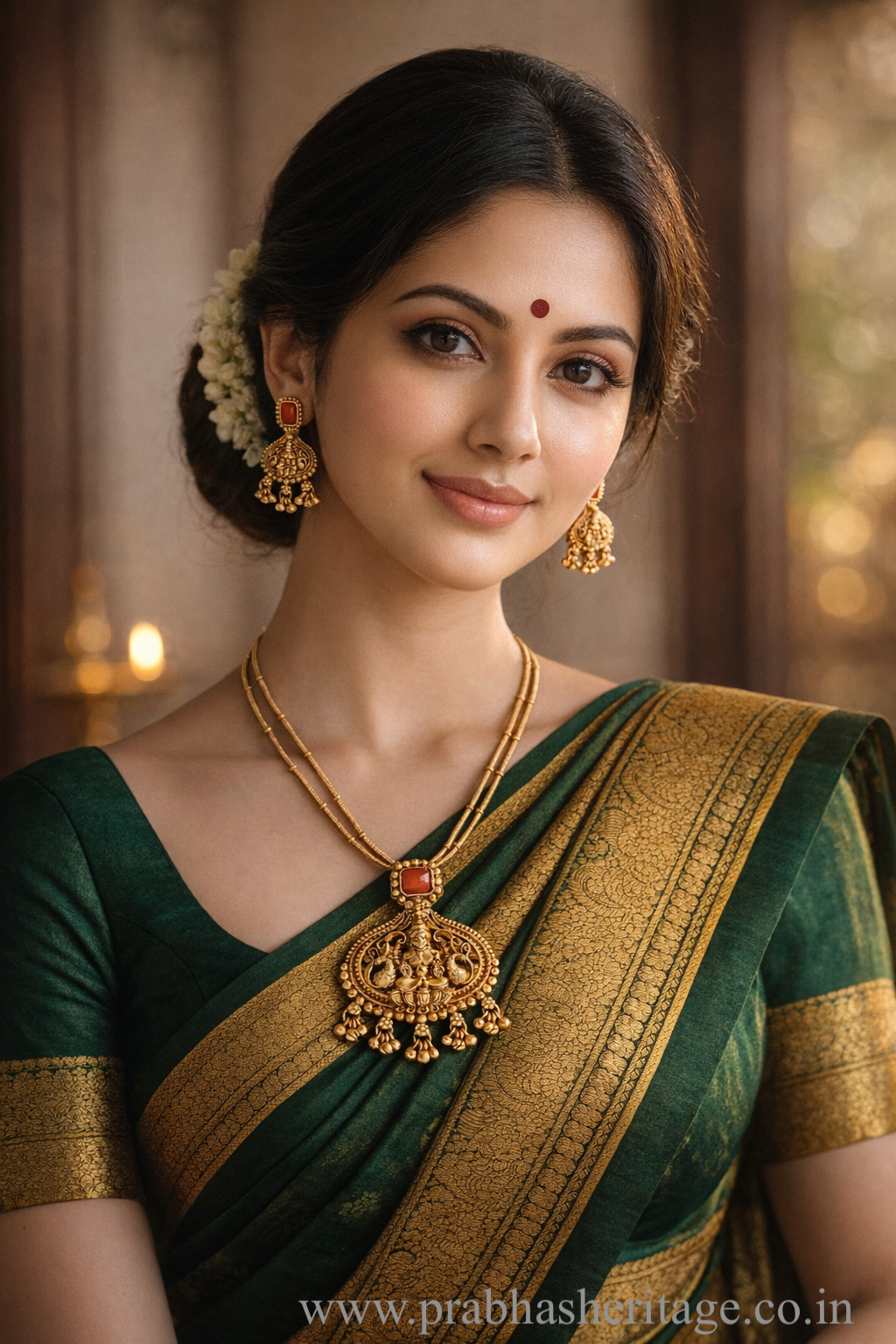 Lakshmi Mayura Antique Temple Necklace Set