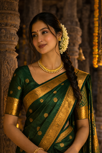 Lakshmi Coin & American Diamond-Tone Drop Necklace