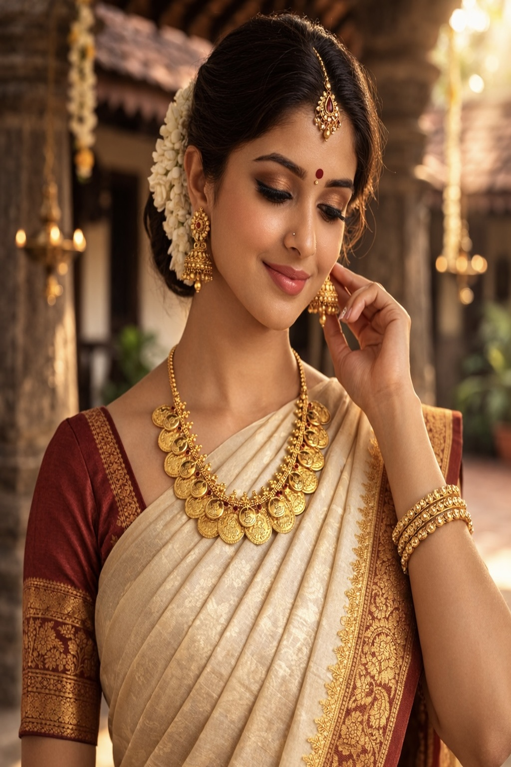 Lakshmi Ruby Stoned Kaasu Mala