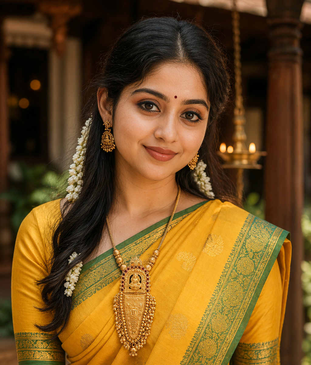 Gaja Lakshmi Nettipattam - Gold Beads