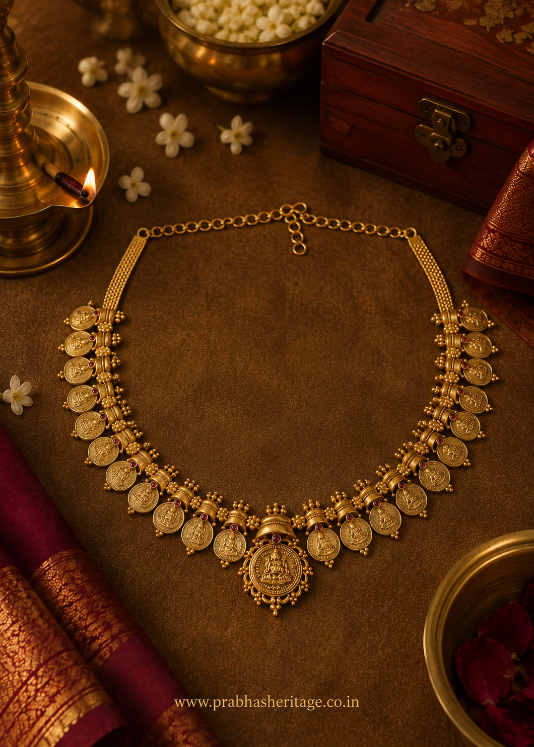 Antique Kasumala with ruby-toned stones in a heritage-styled setting