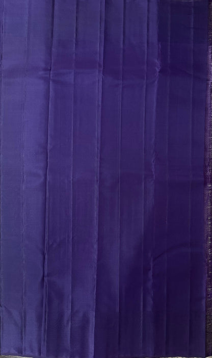 Plain deep violet blouse piece with no zari border